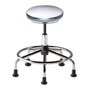 Biofit Traxx series ISO 4 cleanroom stool, medium seat height range with steel base, affixed footring and glides