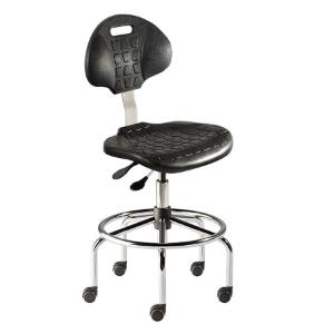 Biofit UniqueU series ergonomic chair, high seat height range with steel base, affixed footring and casters