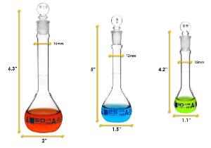 Flask set 10 25 50 ml class a