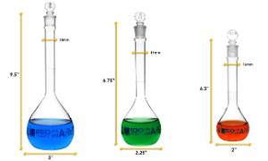 Flask set 50, 100, 250 ml, class A