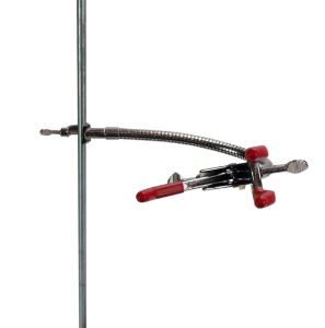 3-prong clamp with flexible extension rod