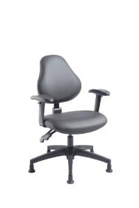 VWR® Upholstered Lab Chairs with Arms, Desk Height, 2" Nylon Glides