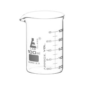 Glass beaker 100 ml ASTM 12 pack