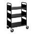 Black Cart with Three Flat Shelves